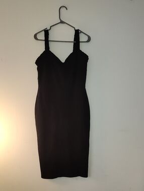 Dynamite Black Braided-Strap Midi Dress